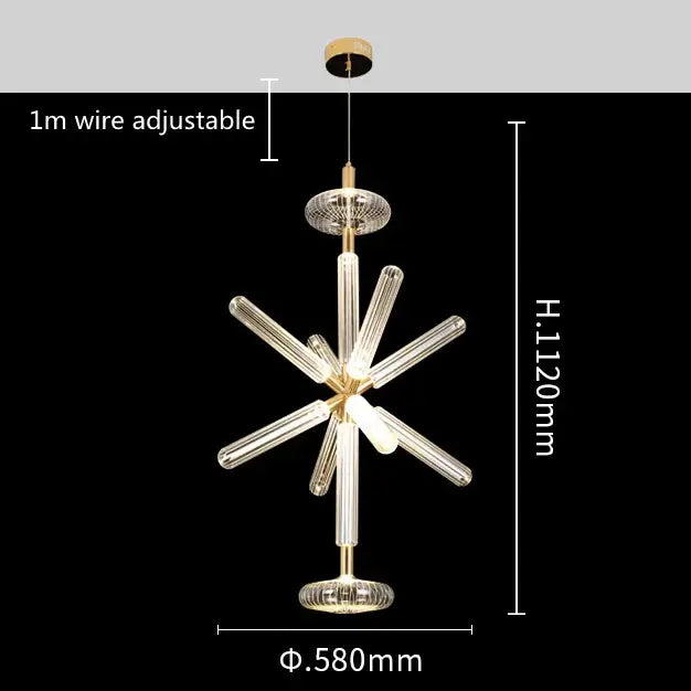 Glass Starburst LED Chandelier