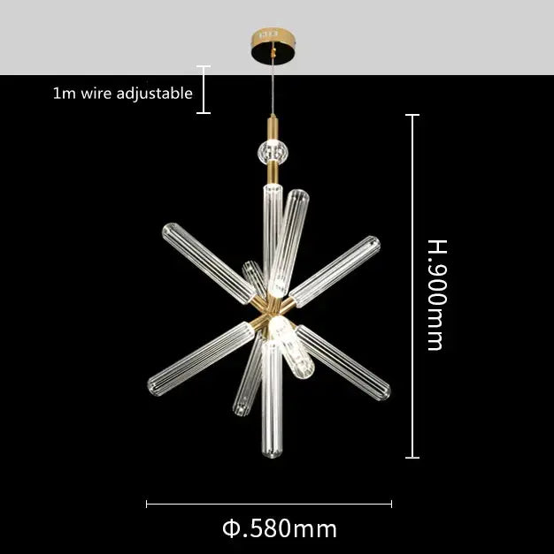 Glass Starburst LED Chandelier