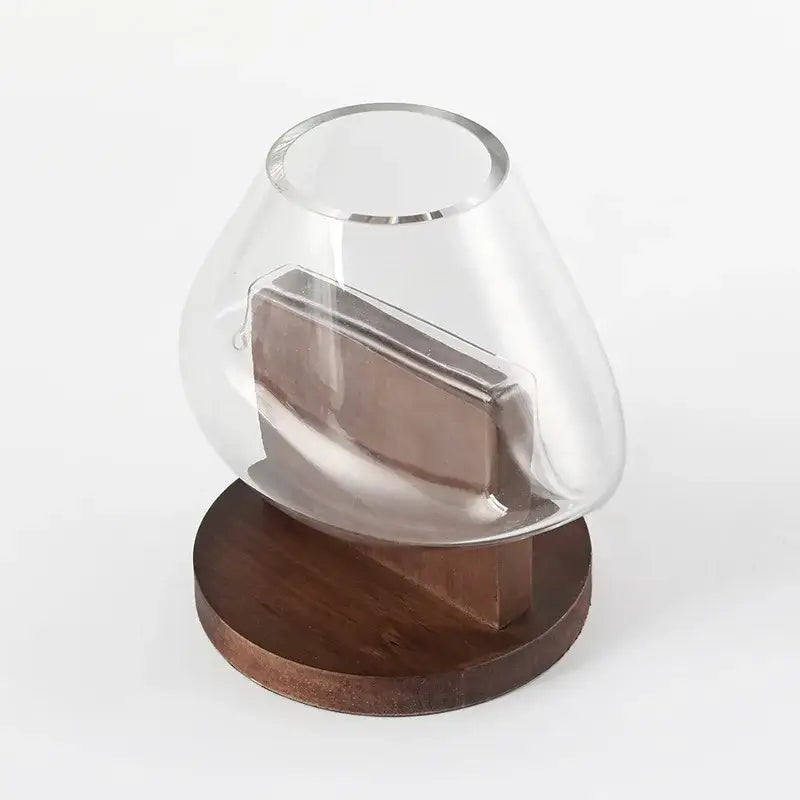 Clear Glass Wood Vase