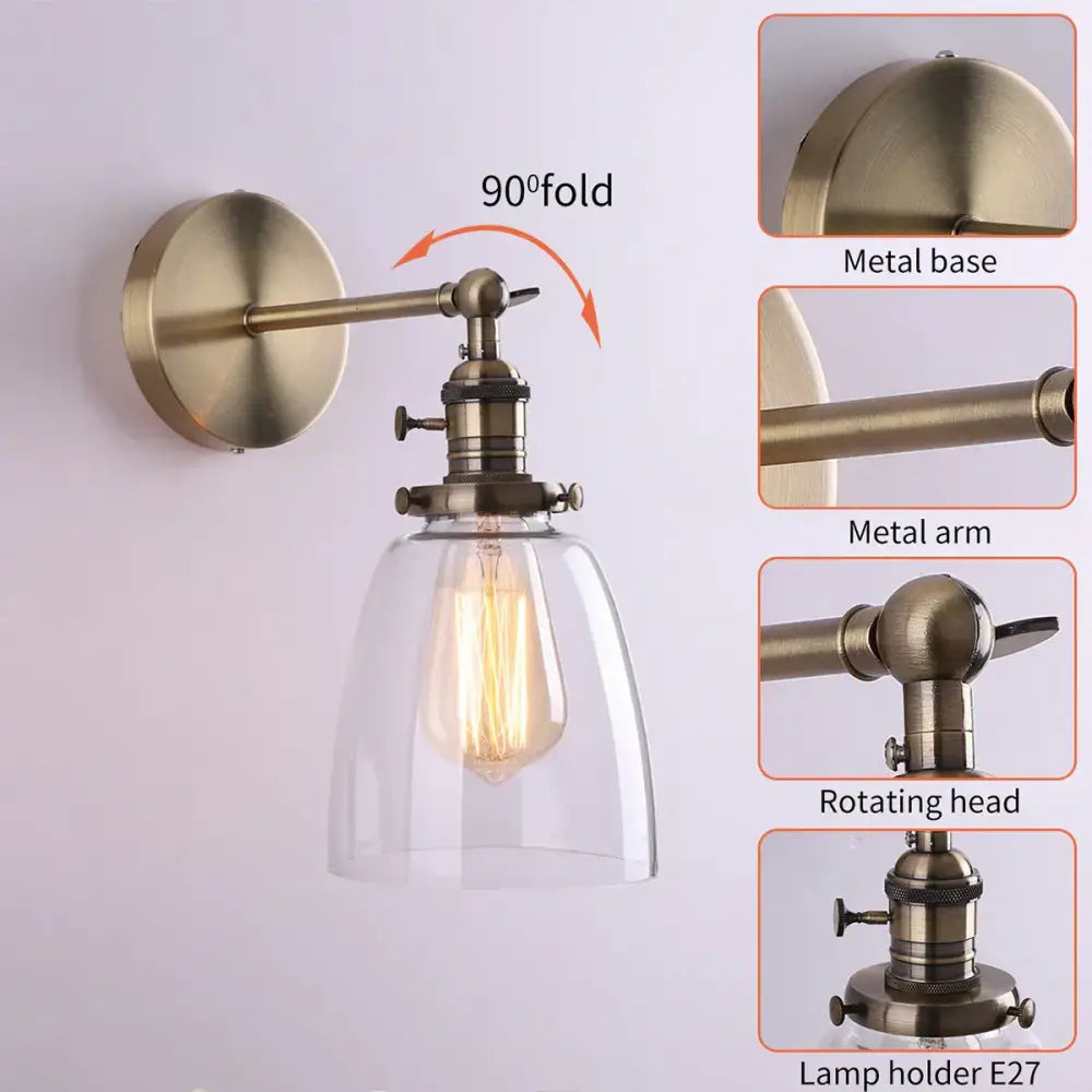 Bronze Glass Wall Lamp