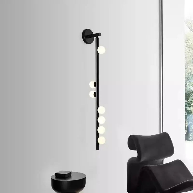 Black Glass Spherical Wall Lamp