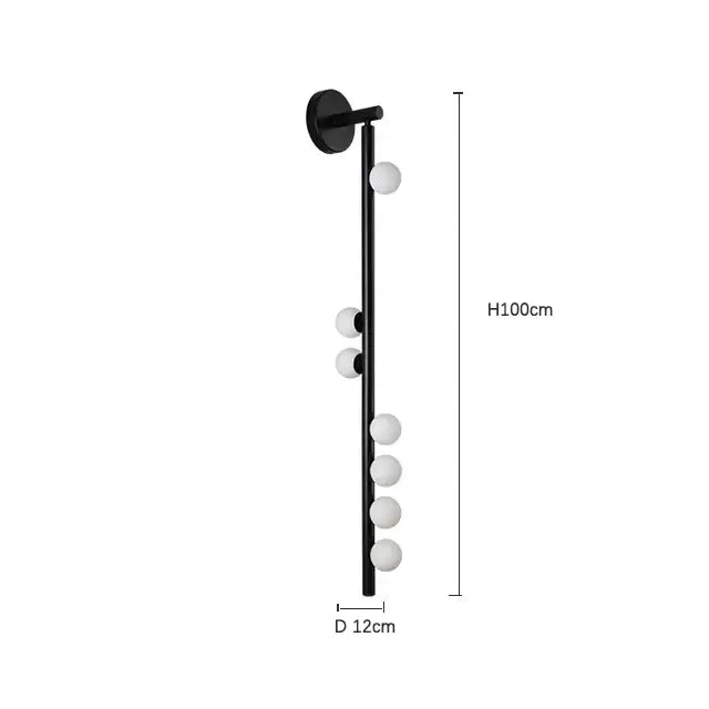 Black Glass Spherical Wall Lamp