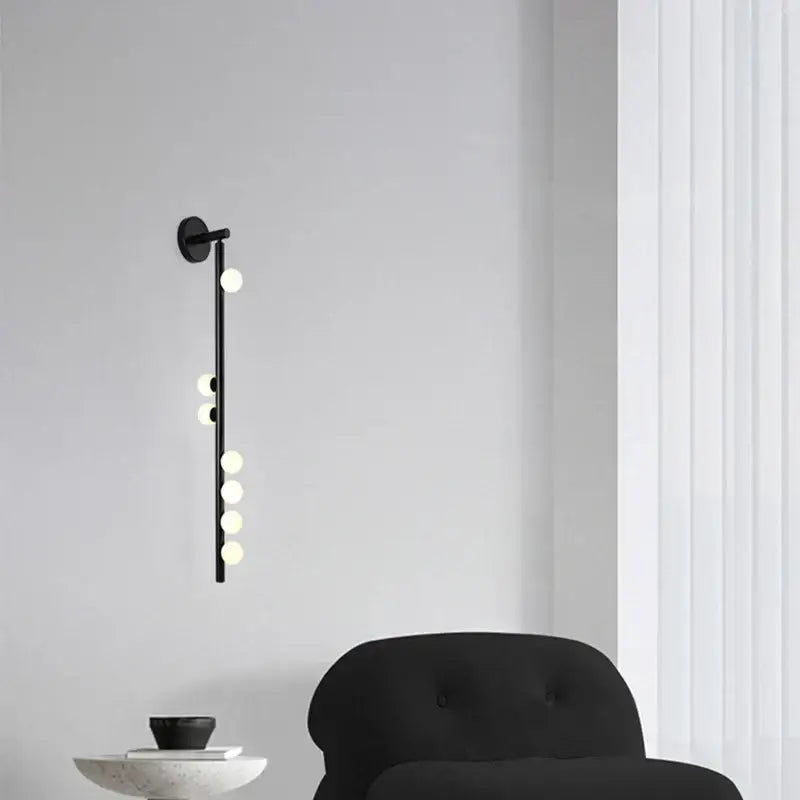 Black Glass Spherical Wall Lamp