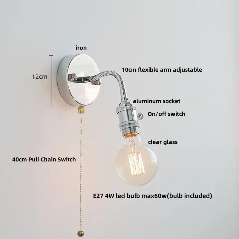 Chrome Glass Adjustable Sconce