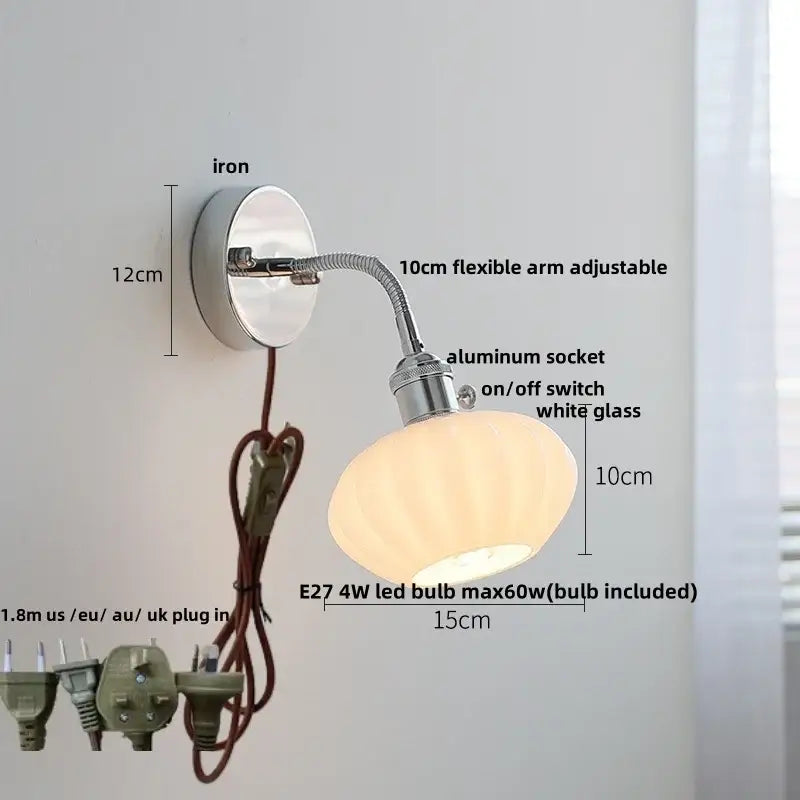 Chrome Glass Adjustable Sconce
