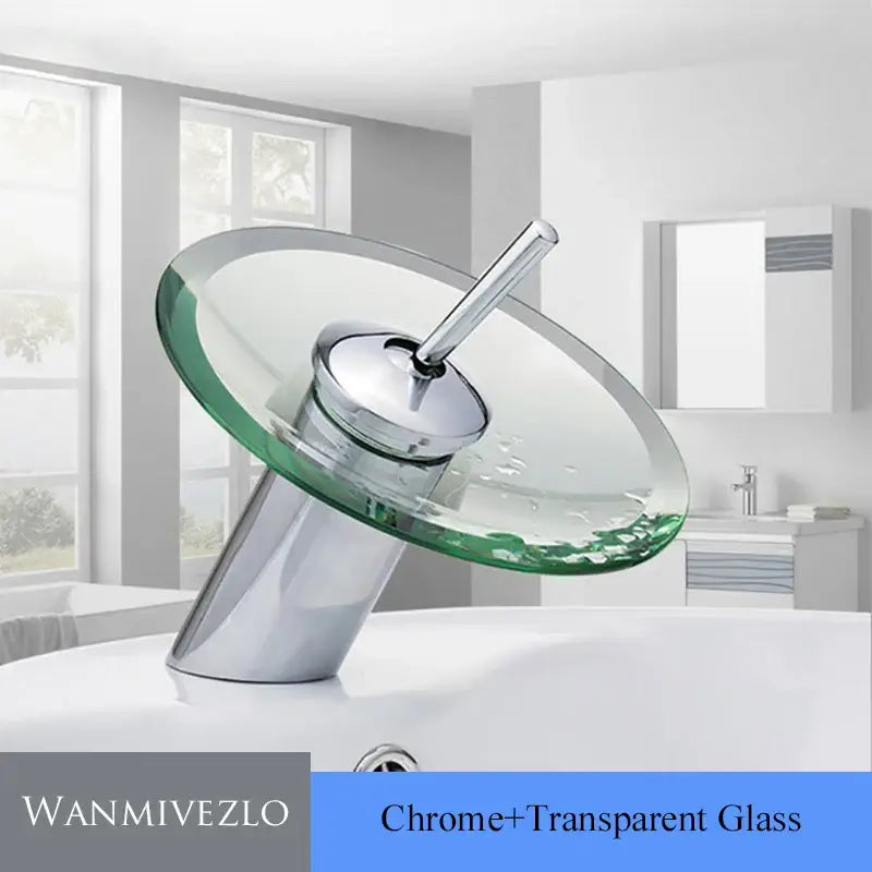 Chrome Glass Waterfall Faucet