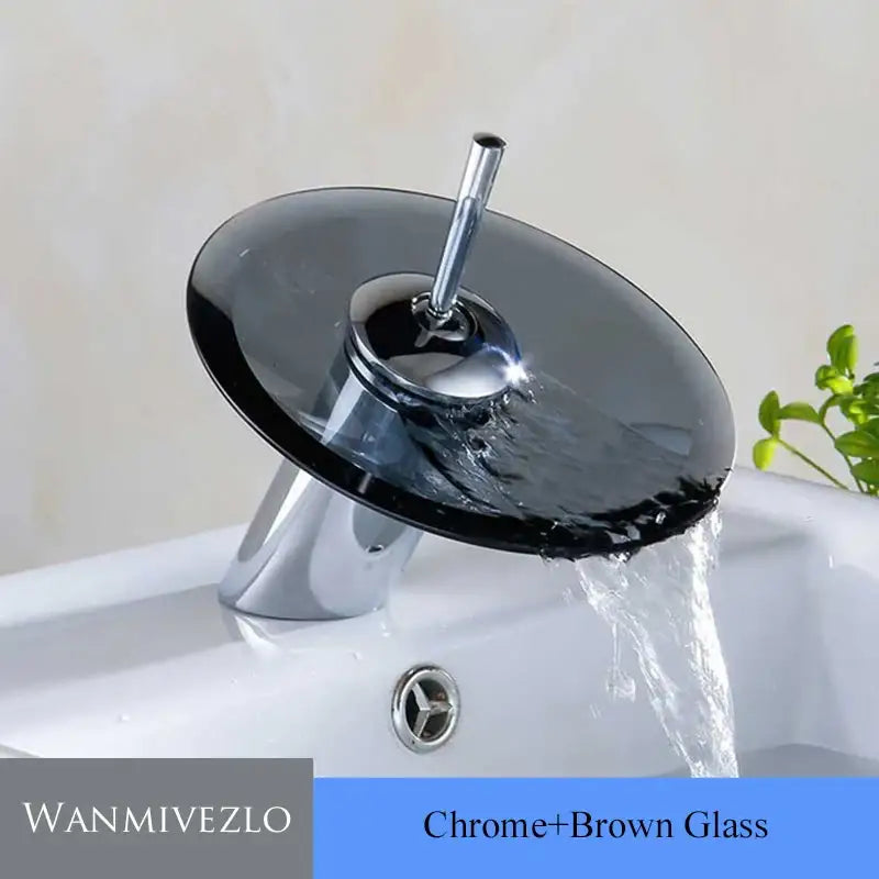 Chrome Glass Waterfall Faucet