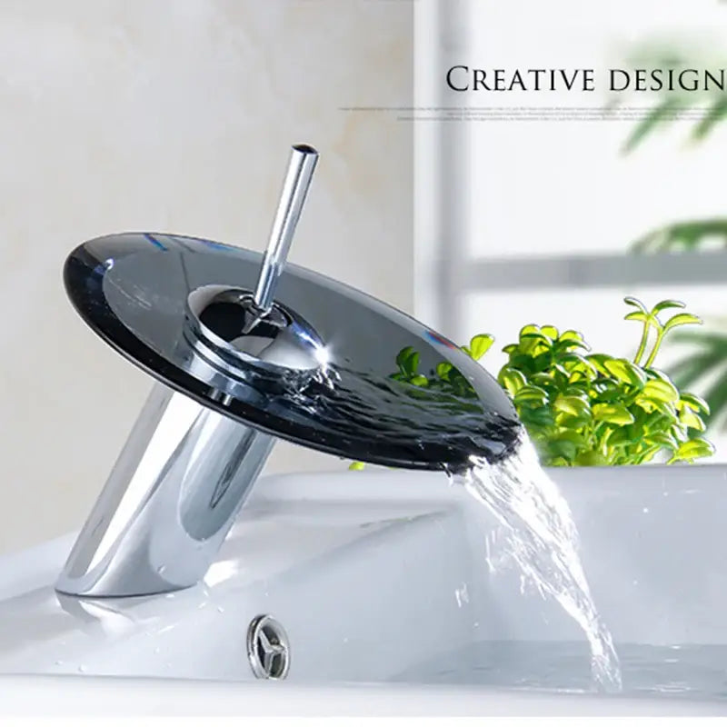 Chrome Glass Waterfall Faucet