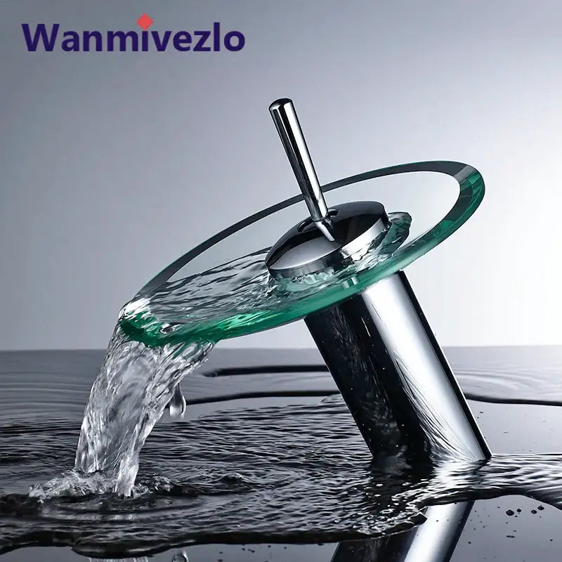 Chrome Glass Waterfall Faucet