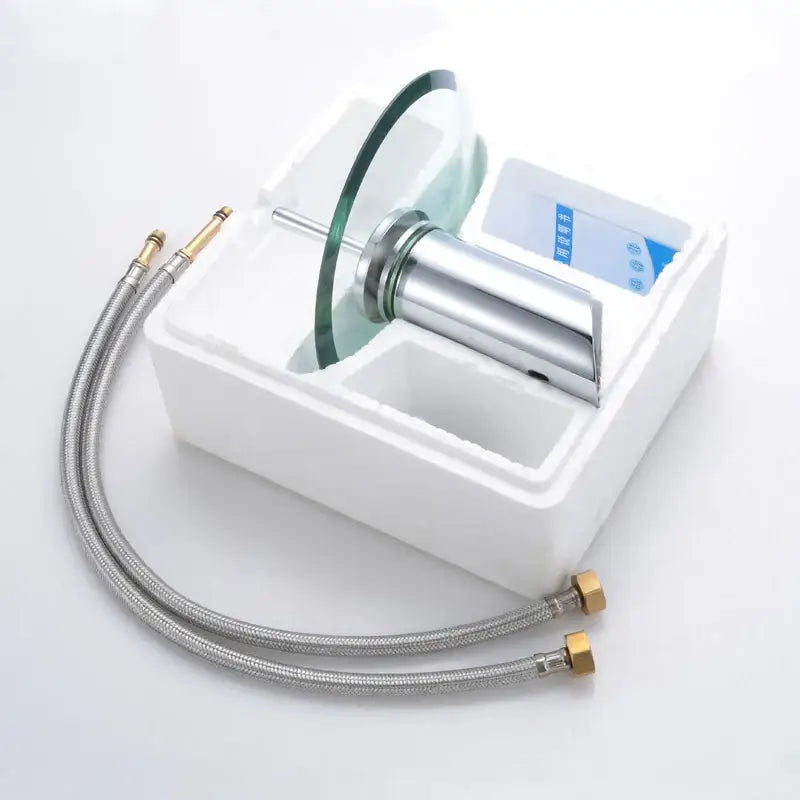Chrome Glass Waterfall Faucet