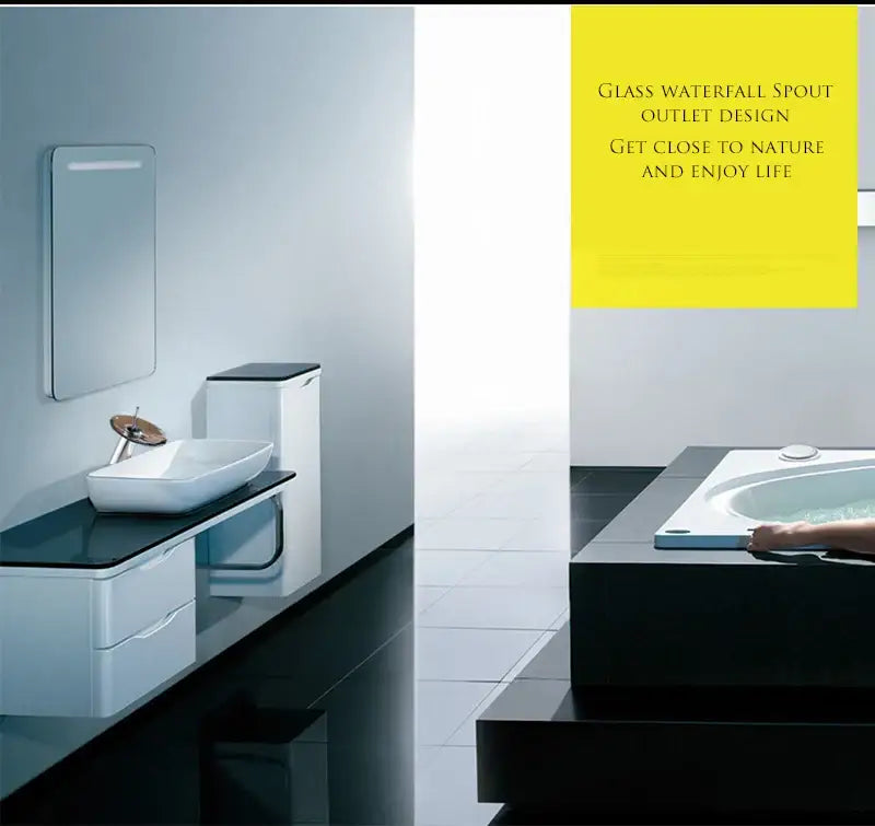 Chrome Glass Waterfall Faucet