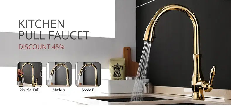 Brushed Gold Basin Faucet