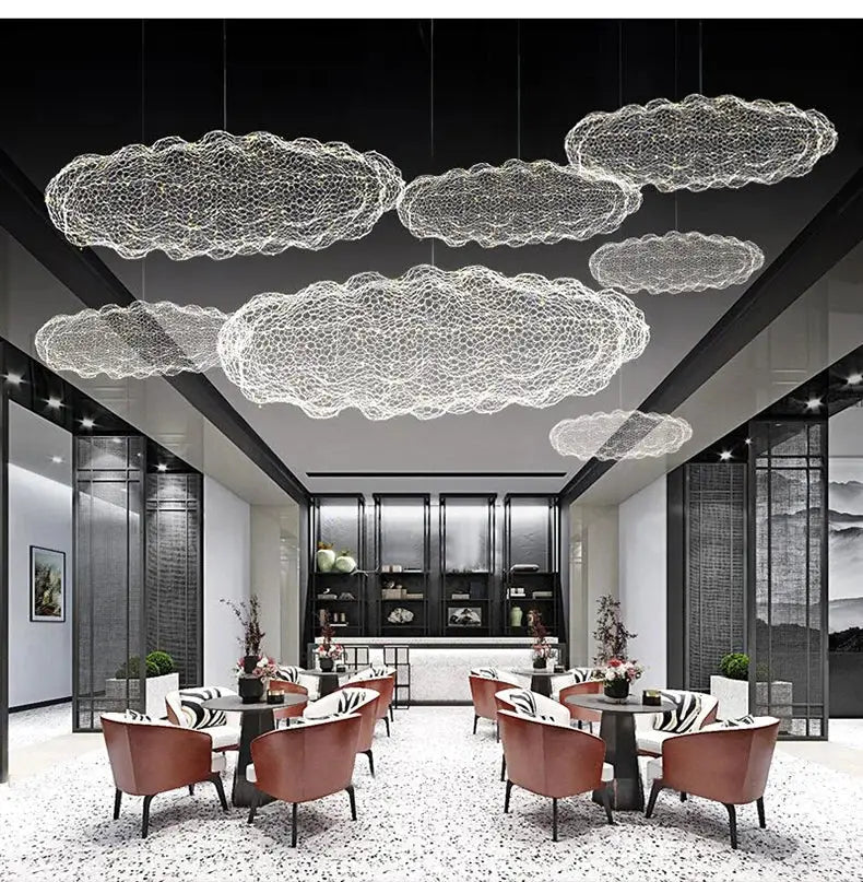 Gold Mesh Cloud Chandelier