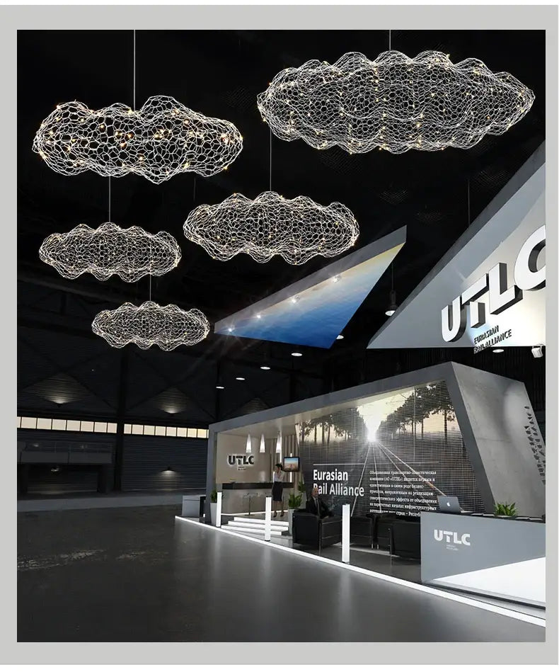 Gold Mesh Cloud Chandelier