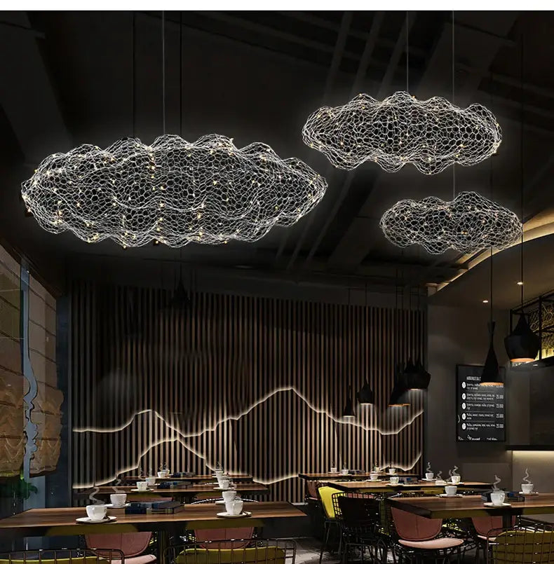 Gold Mesh Cloud Chandelier