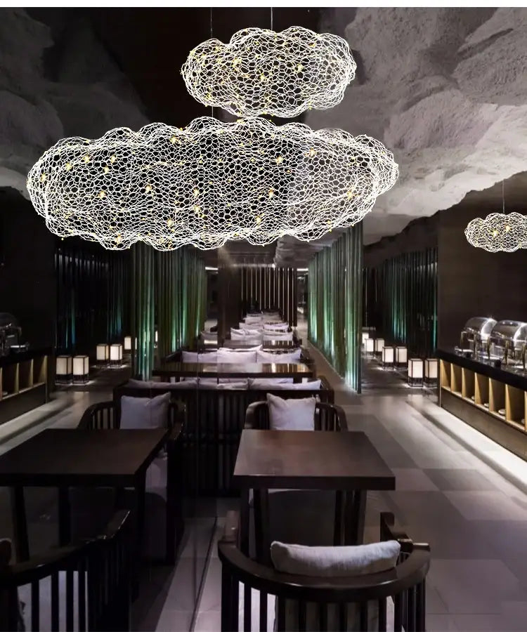 Gold Mesh Cloud Chandelier