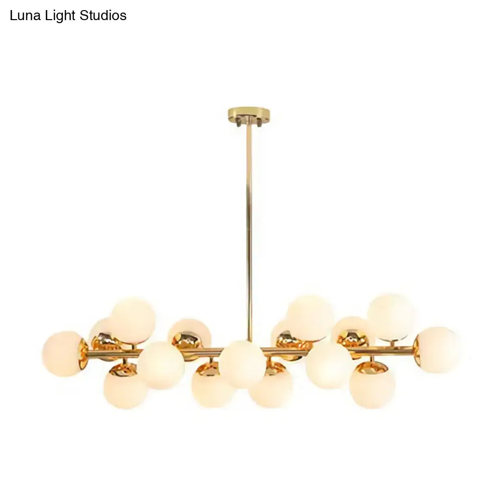 Gold Frosted Glass Chandelier