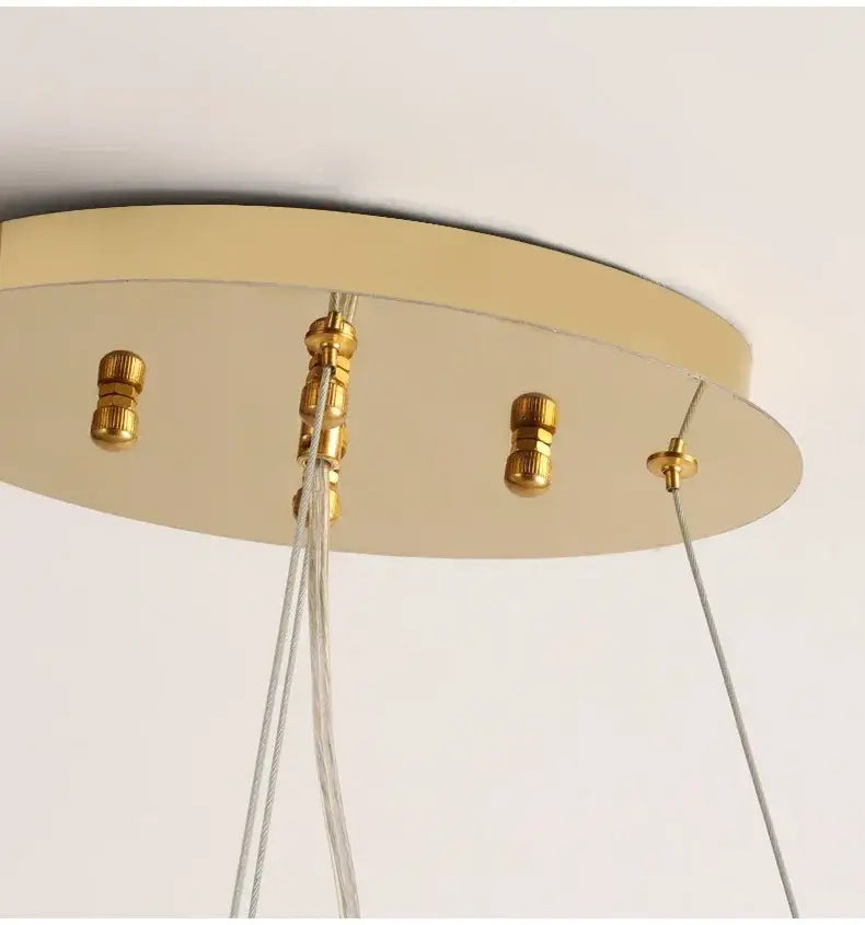 Gold Crystal LED Chandelier Adjustable Height