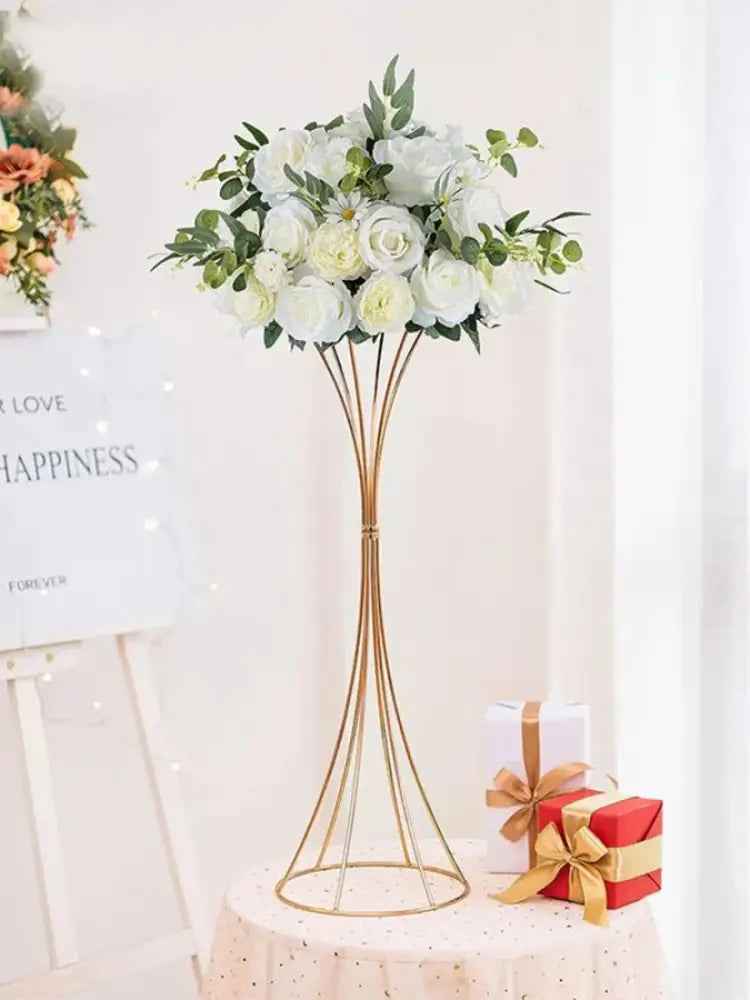 Gold Iron Vase Pedestal