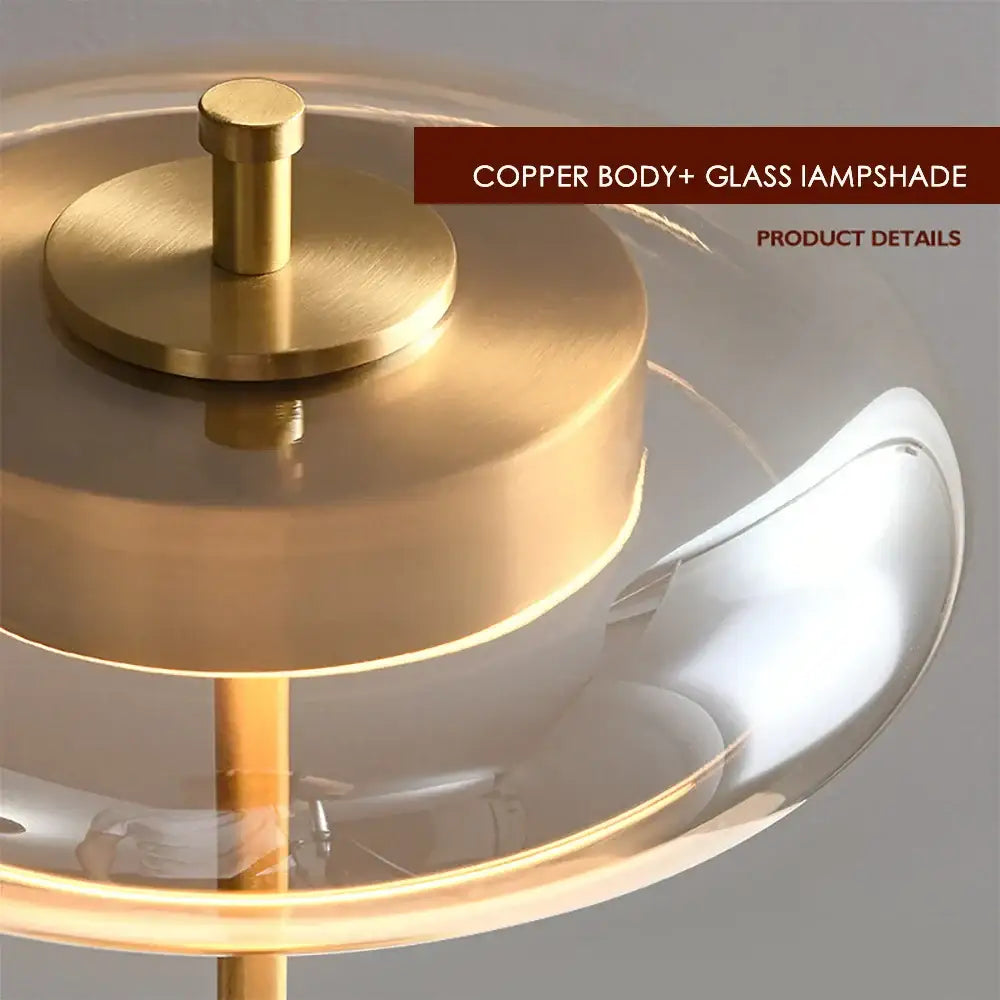 Gold Glass Mushroom Lamp