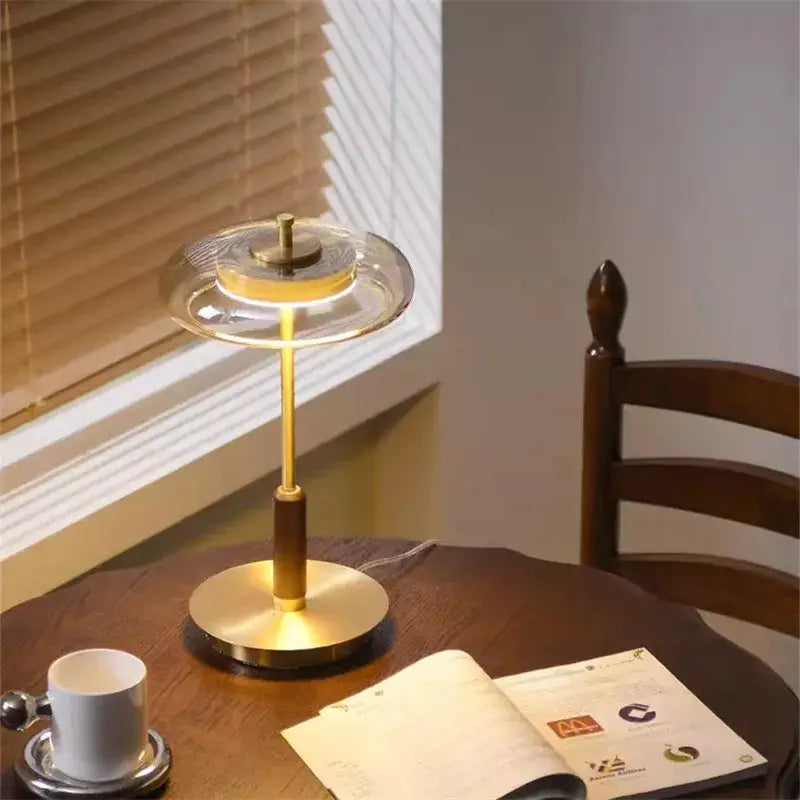 Gold Glass Mushroom Lamp
