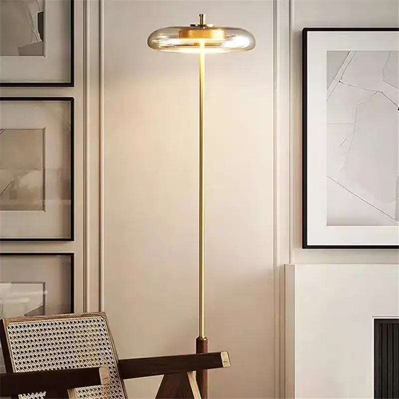 Gold Glass Mushroom Lamp
