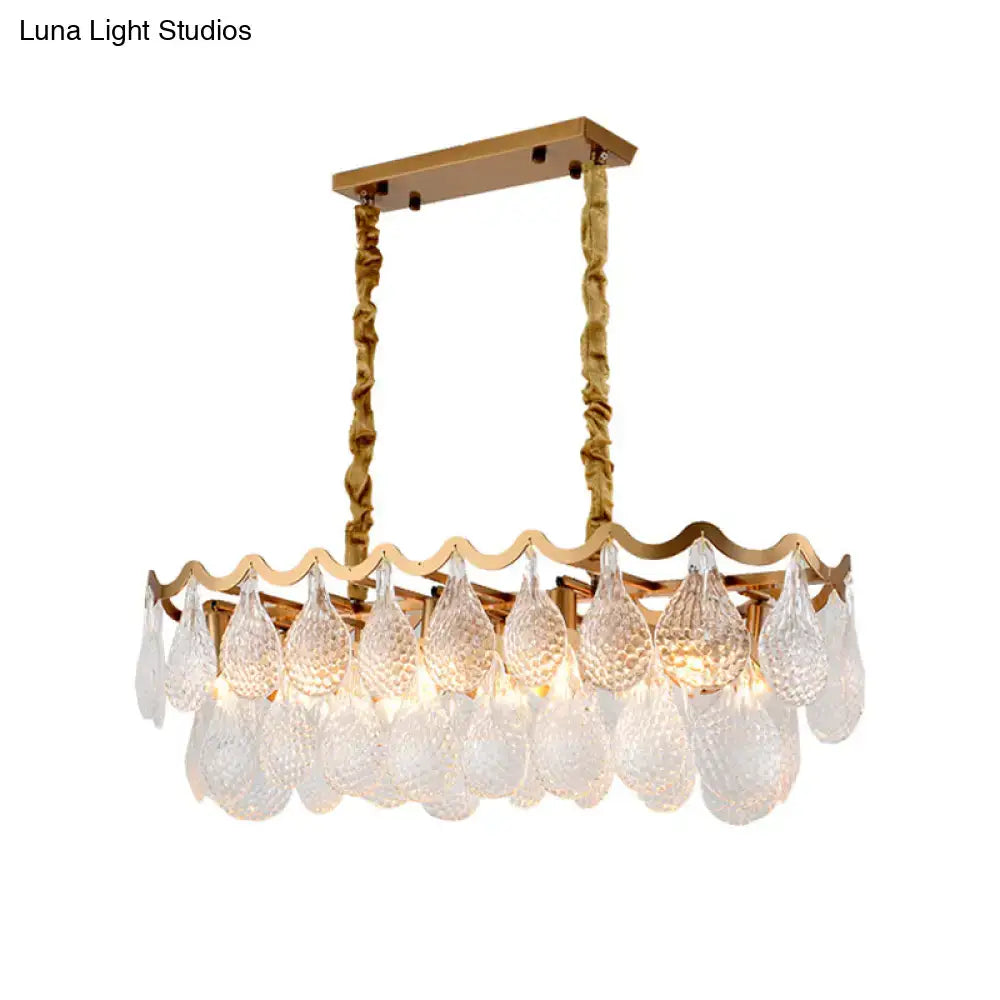 Gold Crystal Island Pendant Two-Layer Ten-Head