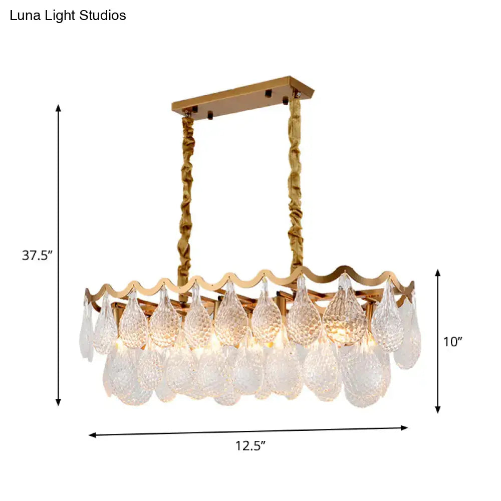 Gold Crystal Island Pendant Two-Layer Ten-Head