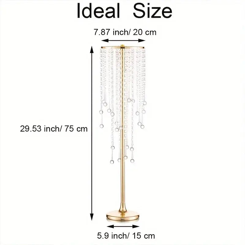 Sparkling Gold Crystal Metal Vase Set