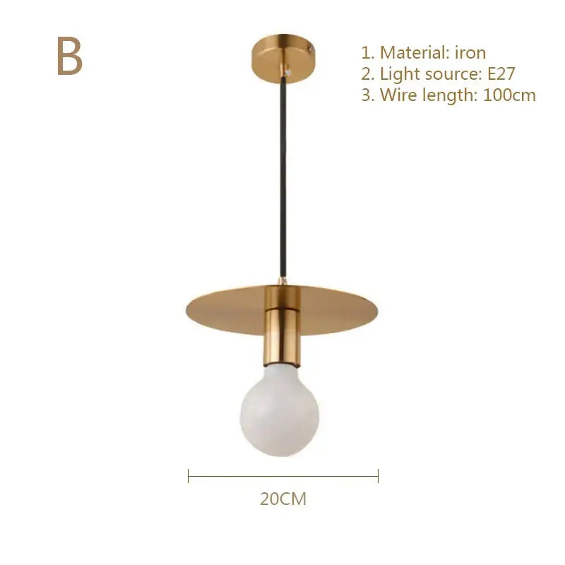 Gold Modern Glass Pendant
