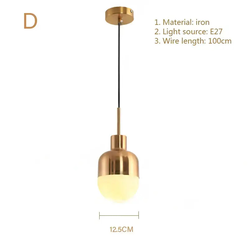 Gold Modern Glass Pendant