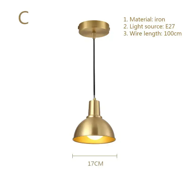 Gold Modern Glass Pendant