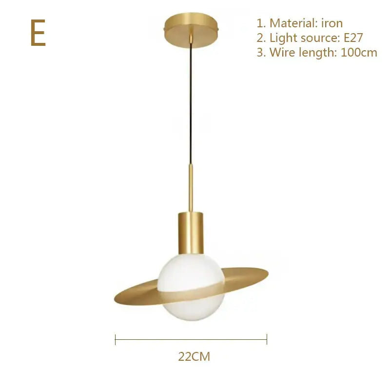 Gold Modern Glass Pendant