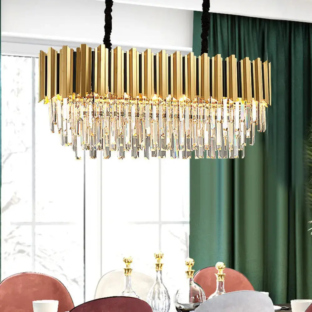 Gold Crystal Island Chandelier Postmodern Crystal Rods