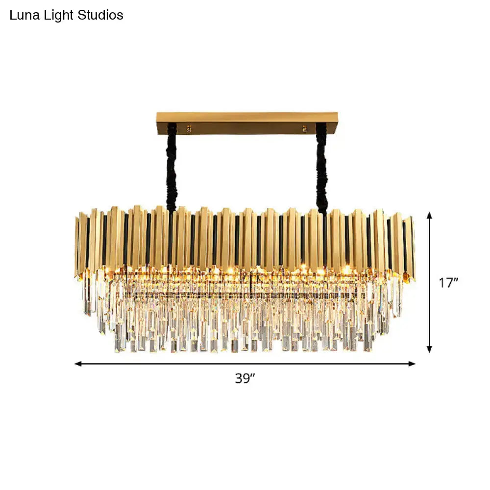 Gold Crystal Island Chandelier Postmodern Crystal Rods