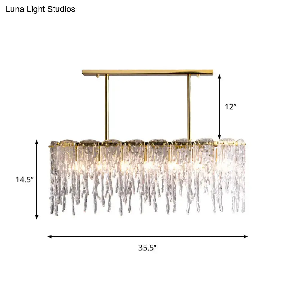 Gold Crystal Oval Ceiling Light