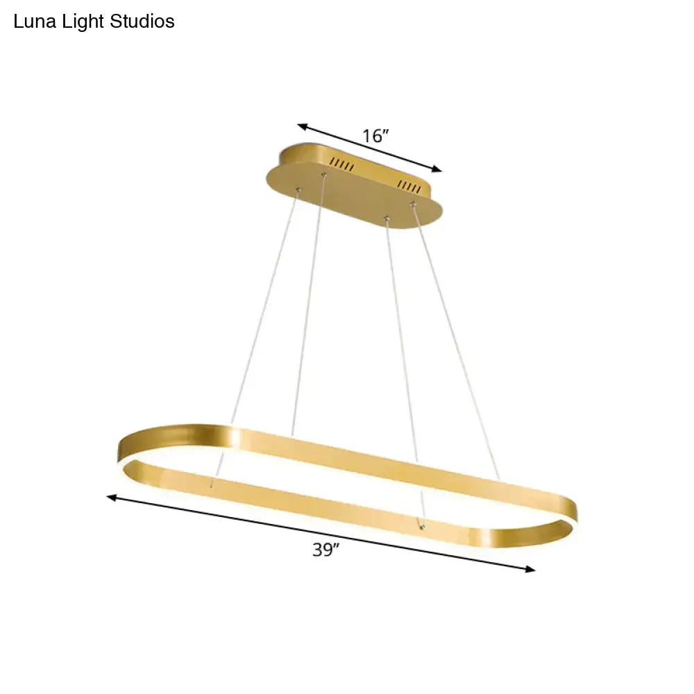 Gold Oval Hanging Lamp