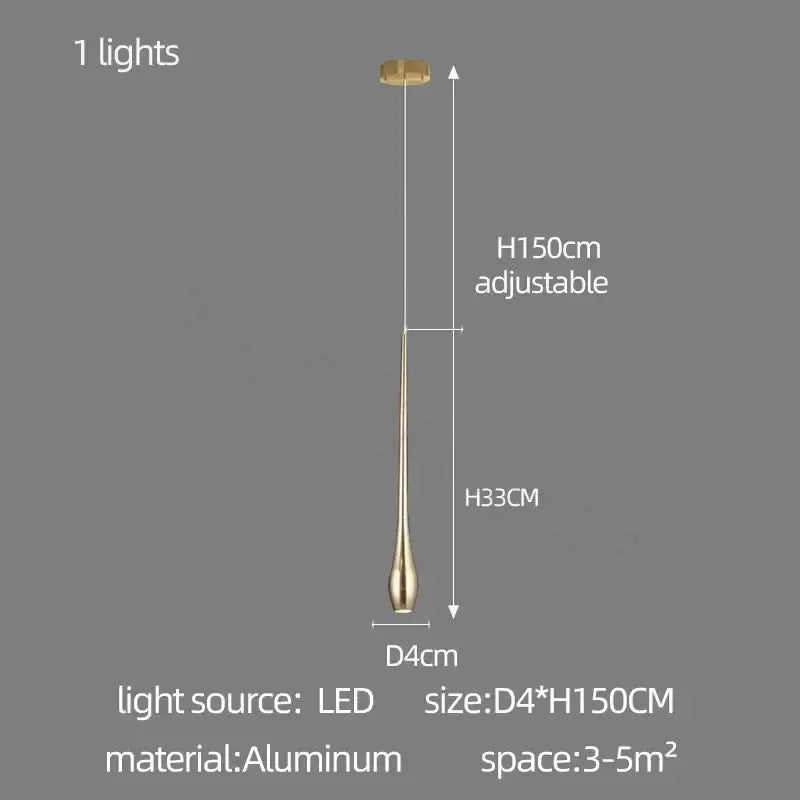 Gold Teardrop Duplex Chandelier