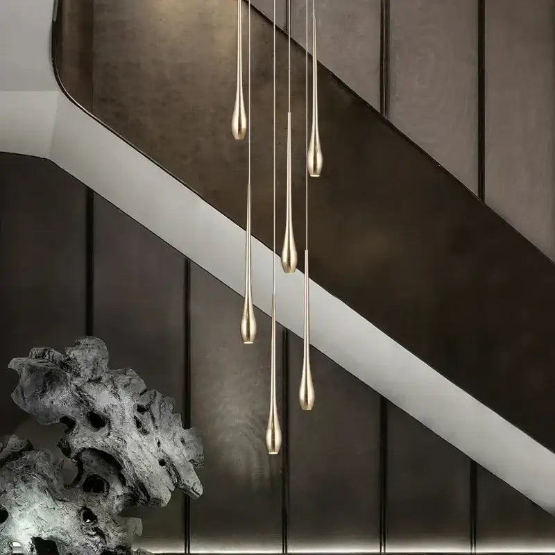 Gold Teardrop Duplex Chandelier