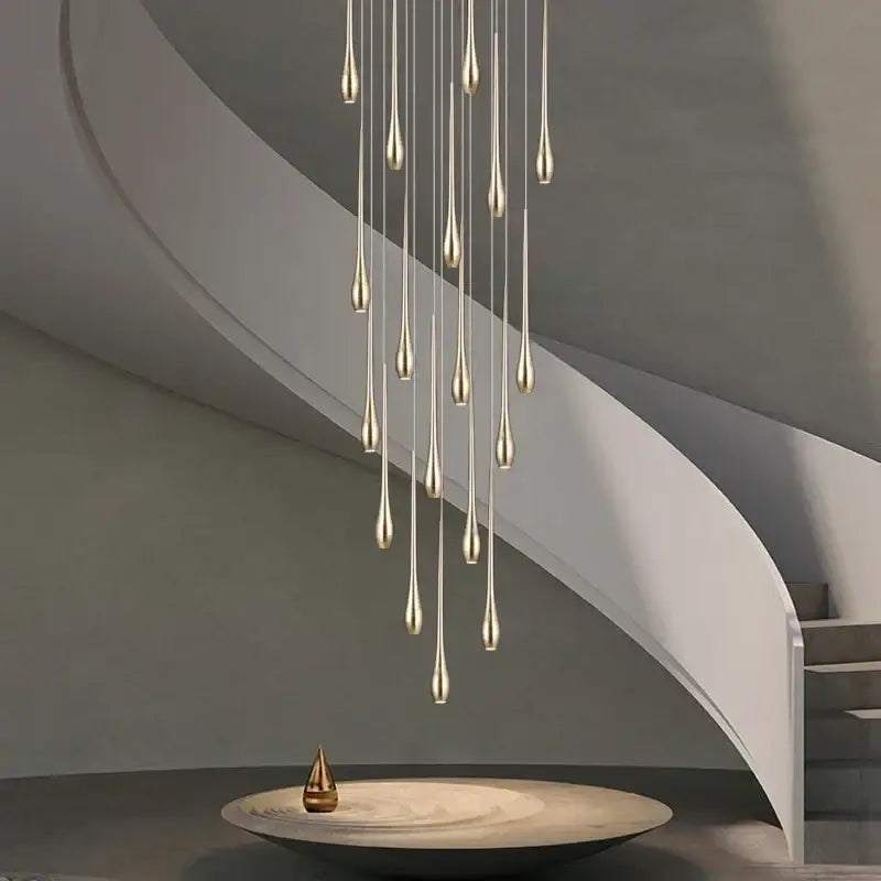 Gold Teardrop Duplex Chandelier