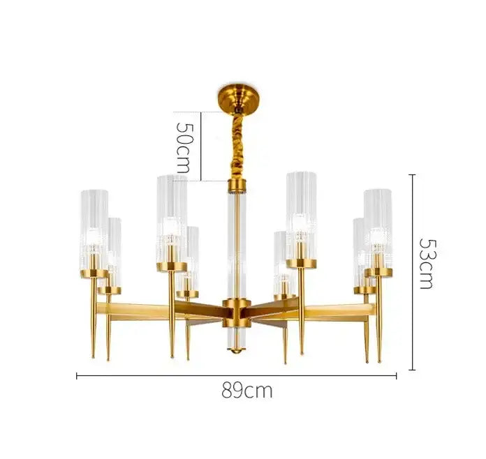 Gold Nordic Glass Chandelier