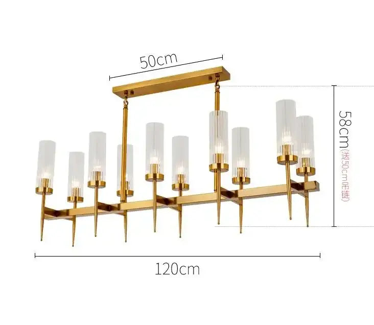 Gold Nordic Glass Chandelier