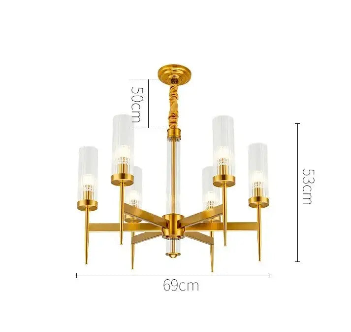 Gold Nordic Glass Chandelier