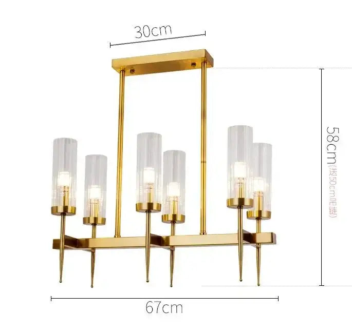 Gold Nordic Glass Chandelier
