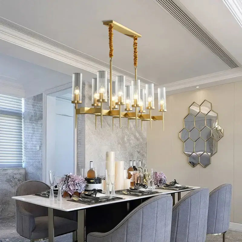 Gold Nordic Glass Chandelier