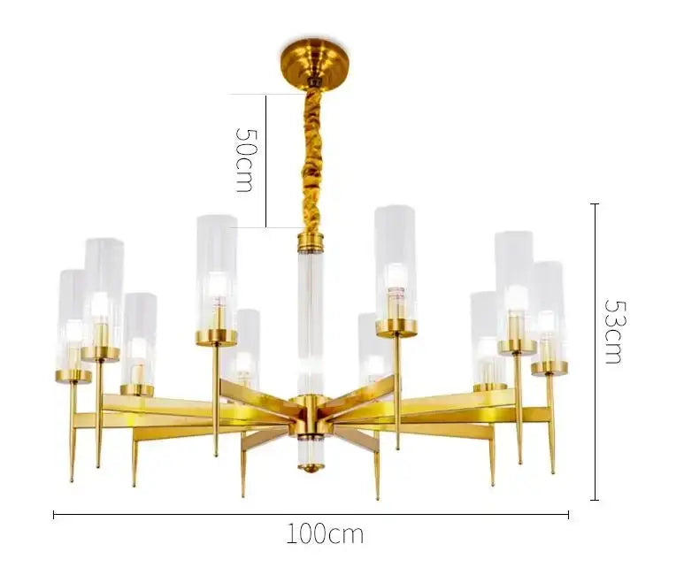 Gold Nordic Glass Chandelier