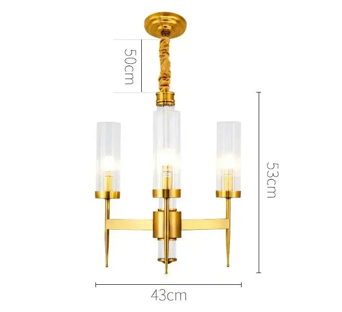 Gold Nordic Glass Chandelier