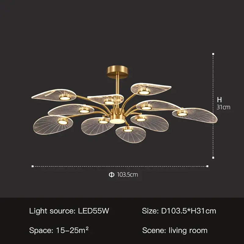 Gold Peacock LED Chandelier