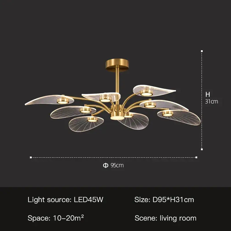 Gold Peacock LED Chandelier