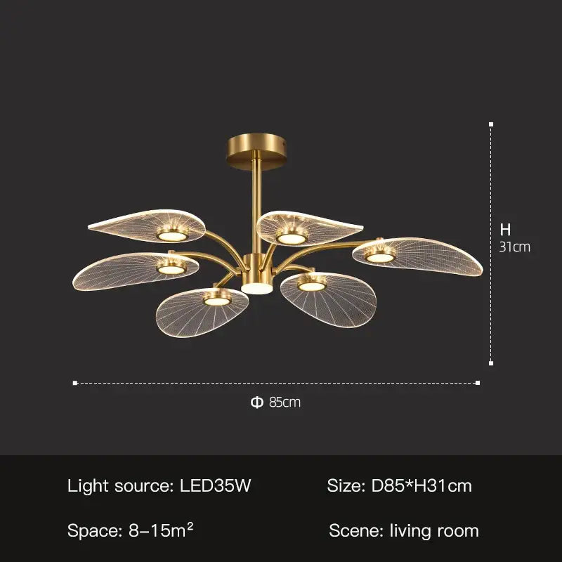 Gold Peacock LED Chandelier